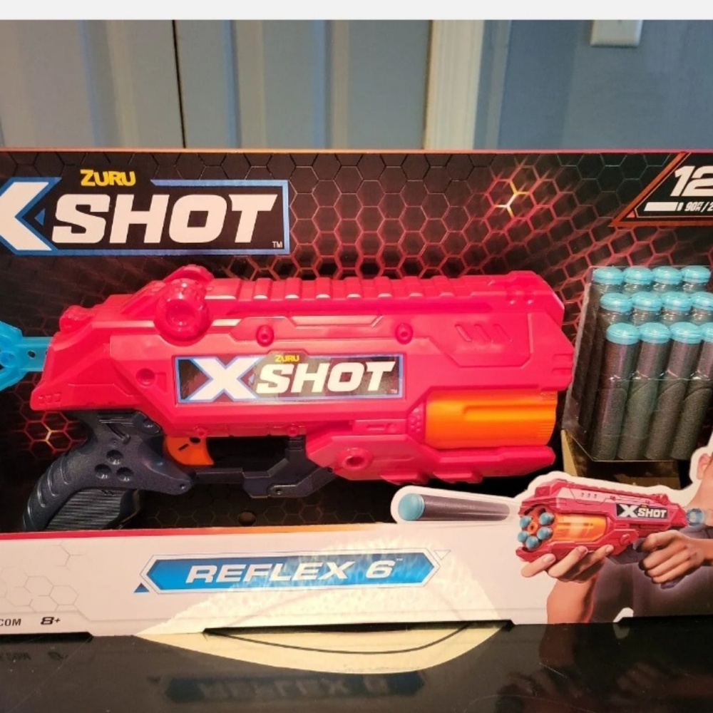 ZURU X-Shot Excel Double Reflex 6 Foam Dart Blaster with 16 Darts Multicolor New